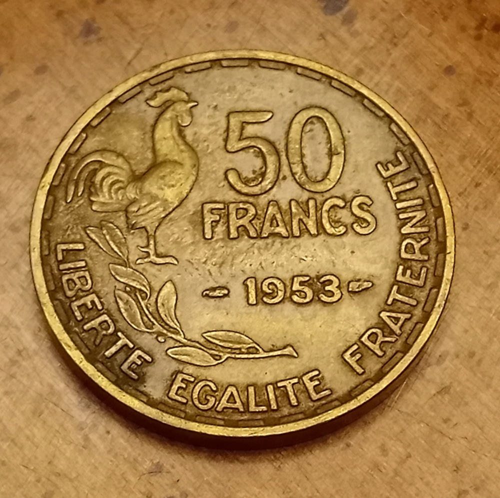 1953 50 Francs Coin - Picture 3 of 3